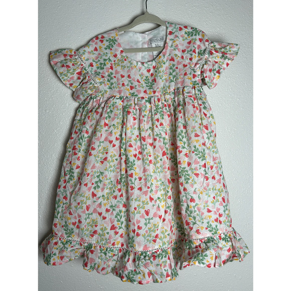 Rachel Zoe Girl Floral Heart Ruffle Babydoll Dress Size 3T - Picture 1 of 5